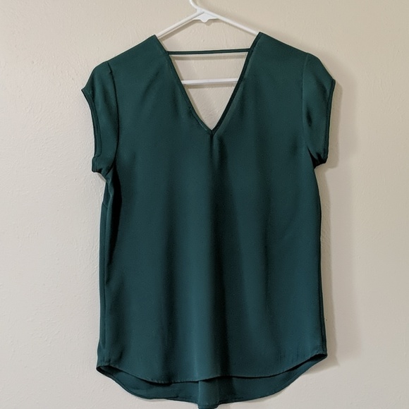 DR2 Green V-neck Blouse - Picture 2 of 3